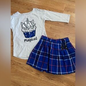 JUSTICE Girl’s Skirt & Shirt Size 10